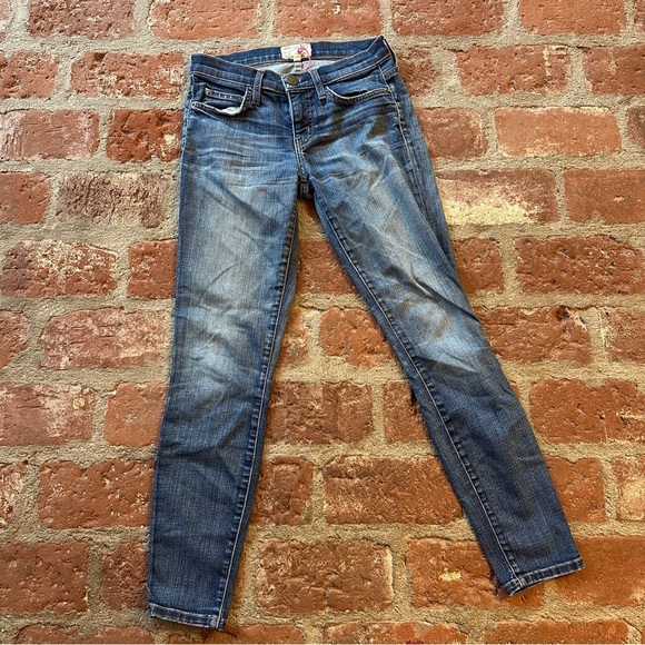 Current/Elliott Blue The Stiletto Townie Skinny Distressed Jeans size 25 - Picture 1 of 16